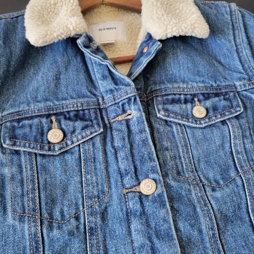 Old Navy Denim Lined Jean Jacket, Women’s M, Classic Button Closure, Medium Wash - Picture 3 of 8